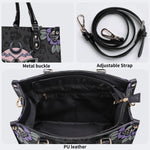 Death Moth Vintage Print - Leather Handbag