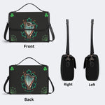 Irish Harp & Shamrocks Print - Leather Satchel Bag
