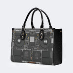 Mechanical Panel Print - Leather Handbag