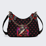 Horror Ghostface Print - Leather Crossbody Bag