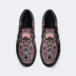 Unisex Death Skull Print - Slip On Shoes