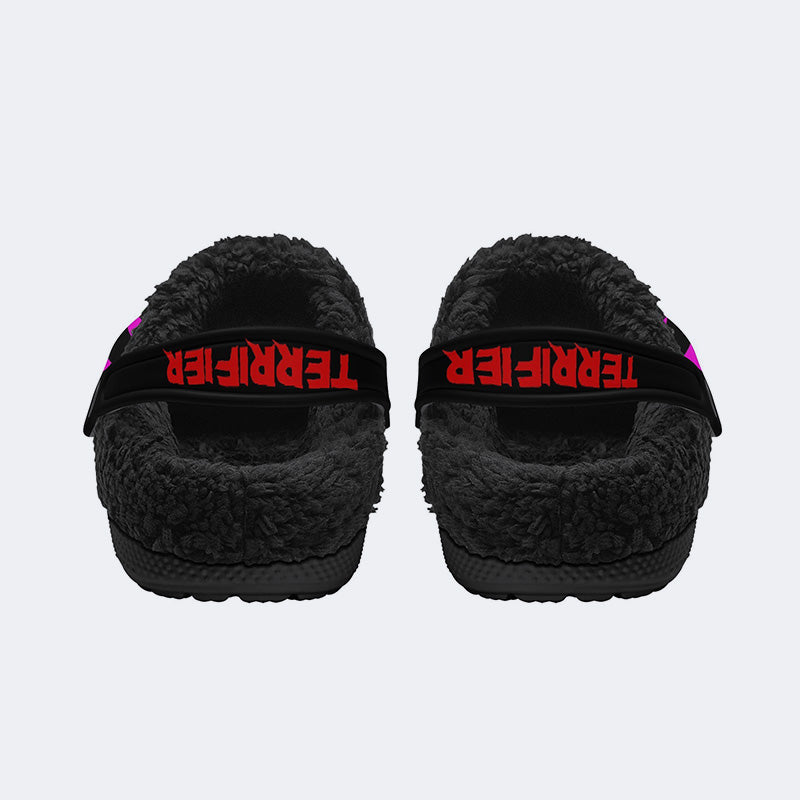 Unisex Horror Terrifier Print - Fur Lined Slippers/Sandals