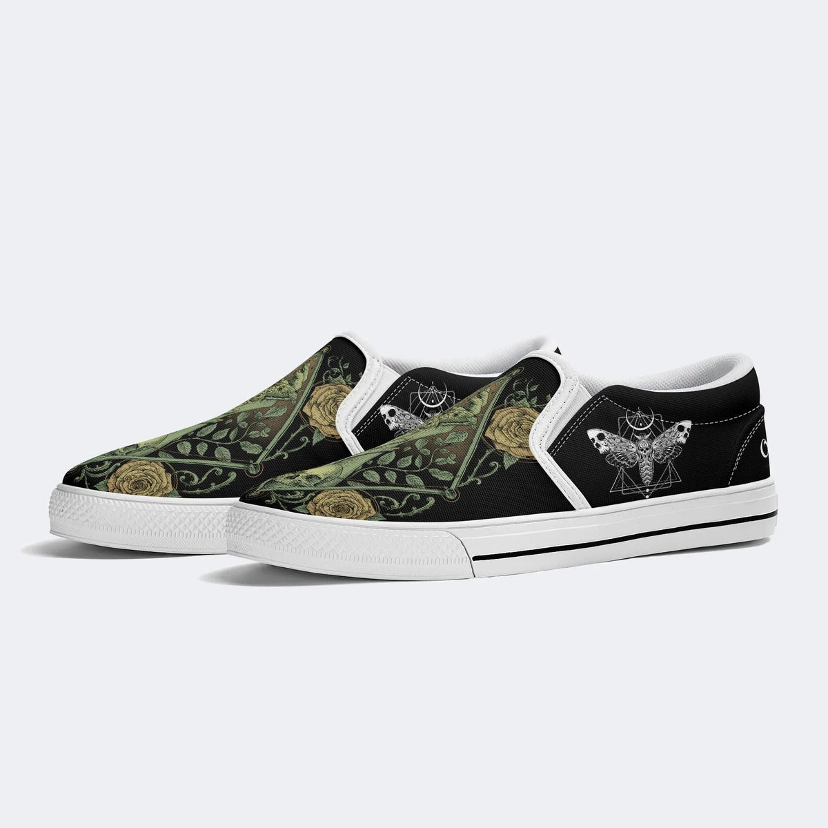 Death Moth&Skeleton - Slip On Shoes