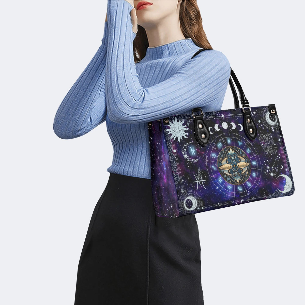 Pisces Starry Sky - Leather Handbag
