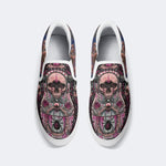 Unisex Death Skull Print - Slip On Shoes