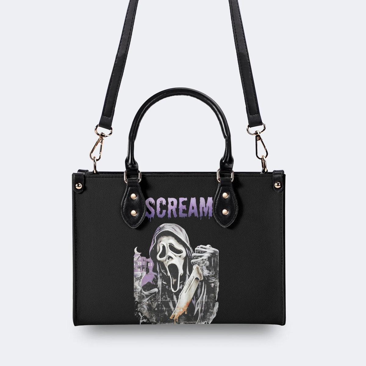 Horror Ghostface Print - Leather Handbag