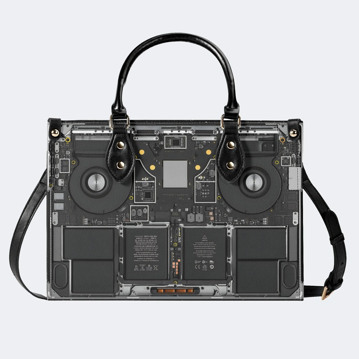 Mechanical Panel Print - Leather Handbag