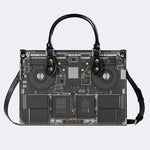Mechanical Panel Print - Leather Handbag