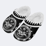 Death Moth Vintage Print - Fur Lined Slippers/Sandals