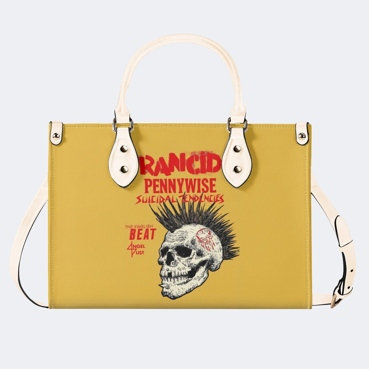 Rancid Skull Print - Leather Handbag