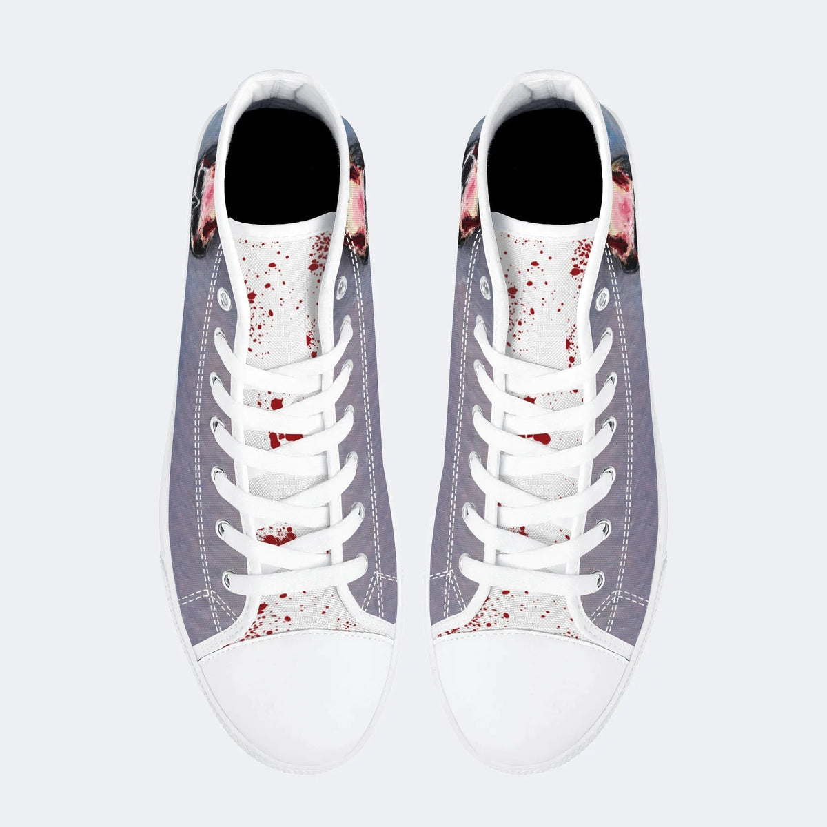 Unisex Demon Skeleton Graffiti Print - High Top Canvas